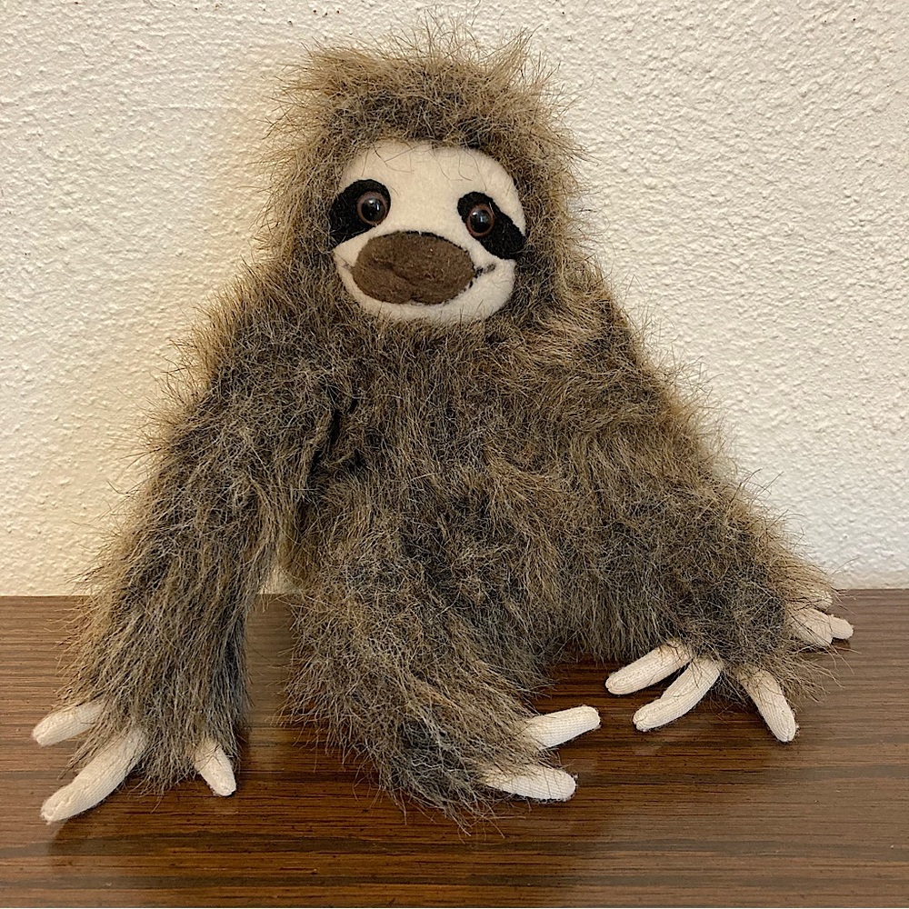 Fiesta Sloth 7” Sitting Brown Fur Long 3-Toed Claws Stuffed Animal Plush